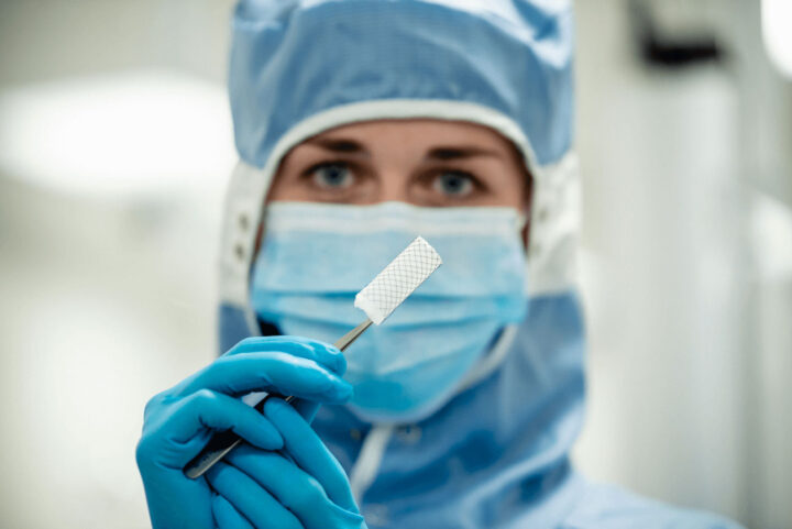 Doctor following a medical procedure.